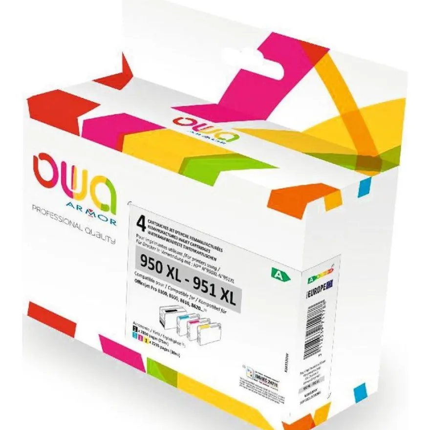 Cartouche remanufacturée HP 950XL/951XL - pack de 4 - noir, cyan, magenta, jaune - Owa