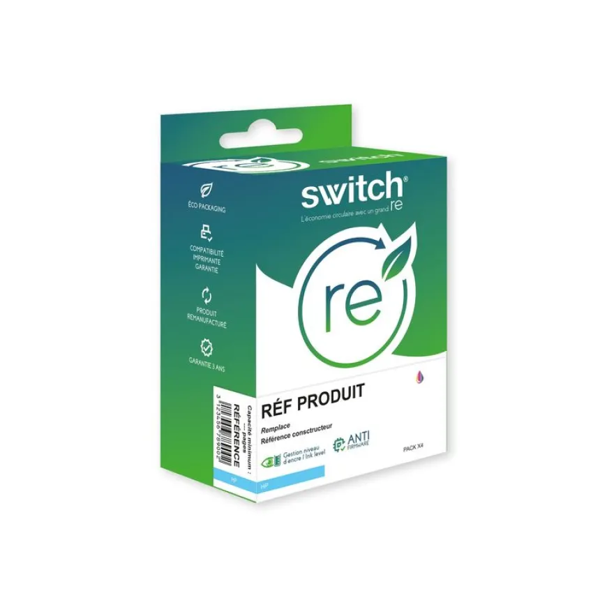 Cartouche remanufacturée HP 953XL - Pack de 4 - noir, cyan, magenta, jaune - Switch