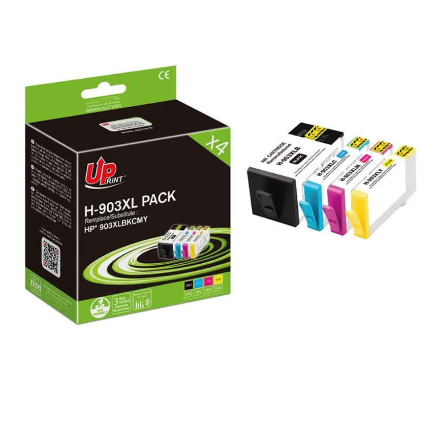 Cartouche remanufacturée HP 903XL - pack de 4 - noir, jaune, cyan, magenta - UPrint