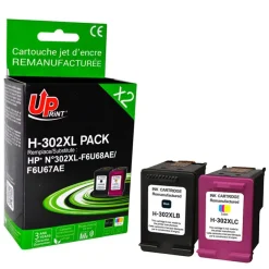 Cartouche remanufacturée HP 302XL - pack de 2 - noir, cyan, magenta, jaune - Uprint