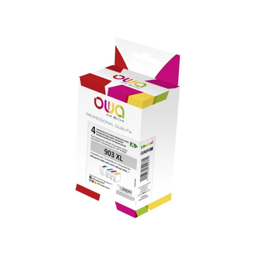 Cartouche remanufacturée HP 903XL - pack de 4 - noir, cyan, magenta, jaune - Owa