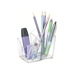 CEP Ellypse - Multipot à crayons 4 compartiments - cristal