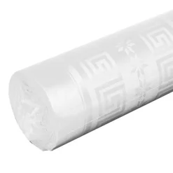 CGMP Damassé - Rouleau de nappe jetable - blanc - 1 x 10 m