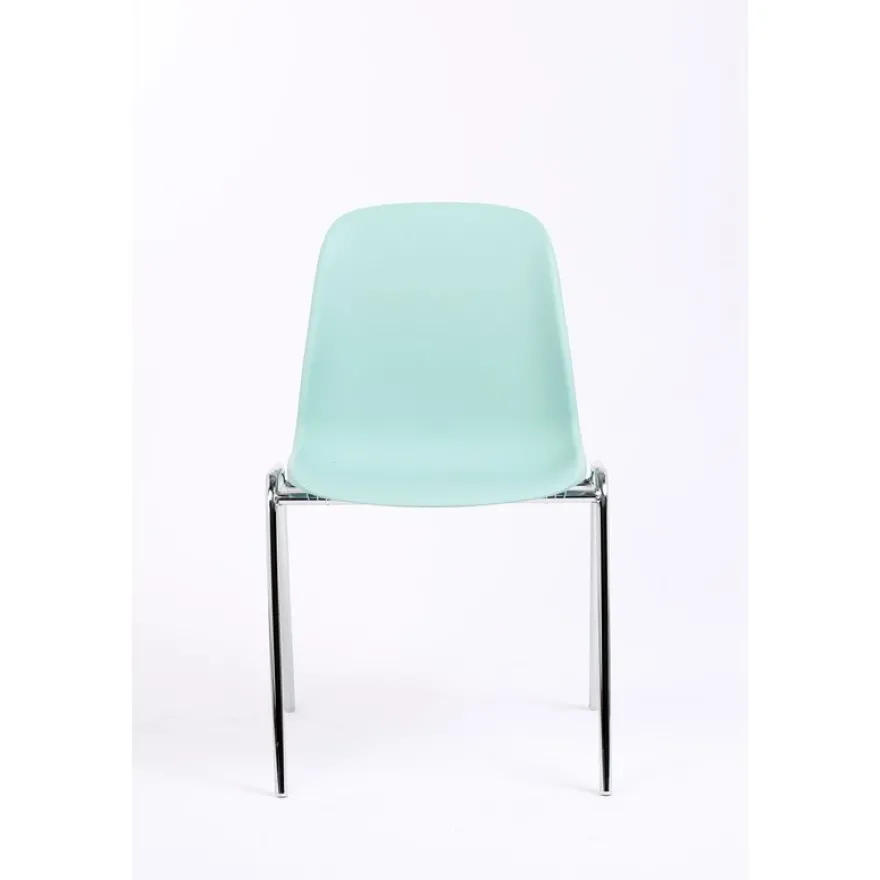 Chaise CHARLOTTE - pieds chromés sans accroche - Vert d'eau
