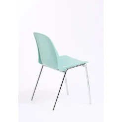 Chaise CHARLOTTE - pieds chromés sans accroche - Vert d'eau