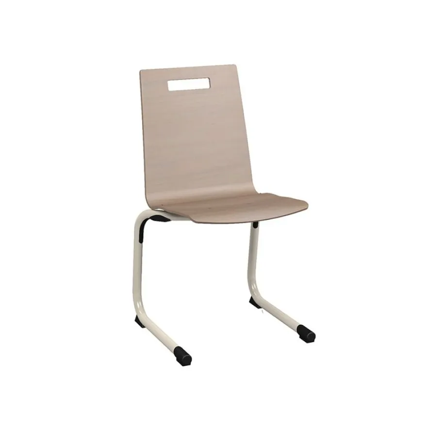 Chaise GALLA - coque C1 Classic - bois teinté - piètement aluminium époxy - T6