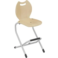 Chaise LÉNA II coque Bandana - bois Blueprotech - piètement aluminium époxy - H52 cm