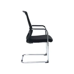 Chaise LUGE SCOTT - dossier haut - accoudoirs intégrés - noir