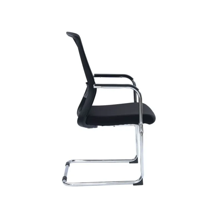 Chaise LUGE SCOTT - dossier haut - accoudoirs intégrés - noir