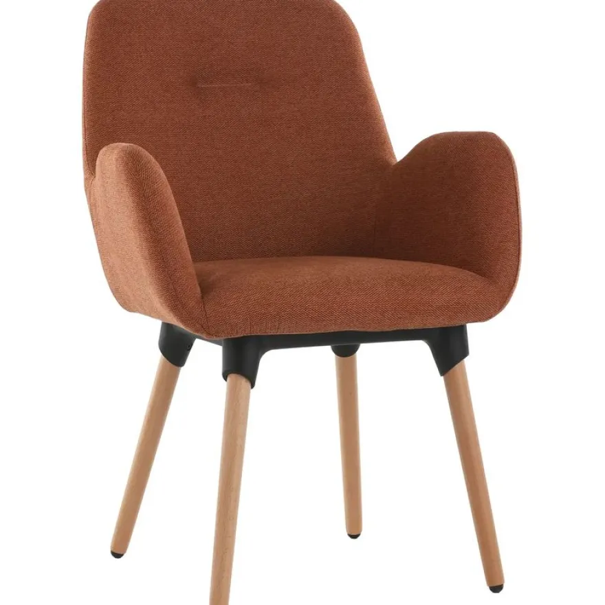 Chaise SHINEO - pieds bois - Terracotta
