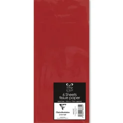 Clairefontaine - 6 feuilles de papier de soie - 50 x 70 cm - rouge
