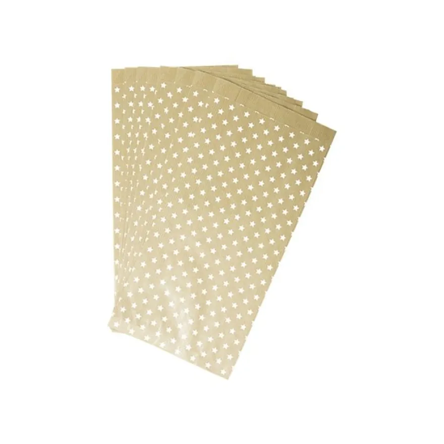 Clairefontaine - 50 Pochettes kraft étoiles - 15 cm x 6 cm x 31 cm