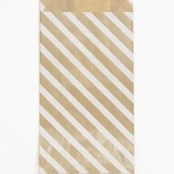 Clairefontaine - 50 Pochettes cadeau kraft - 11 cm x 5 cm x 21 cm - rayures blanches