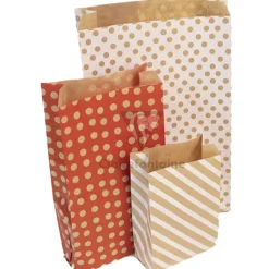 Clairefontaine - 50 Pochettes cadeau kraft - 11 cm x 5 cm x 21 cm - rayures blanches