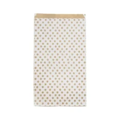 Clairefontaine - 50 Pochettes cadeau kraft - 21 cm x 7 cm x 37 cm - pois/fond blanc
