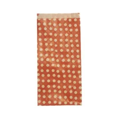 Clairefontaine - 50 Pochettes cadeau kraft - 15 cm x 6 cm x 31 cm - pois/fond rouge