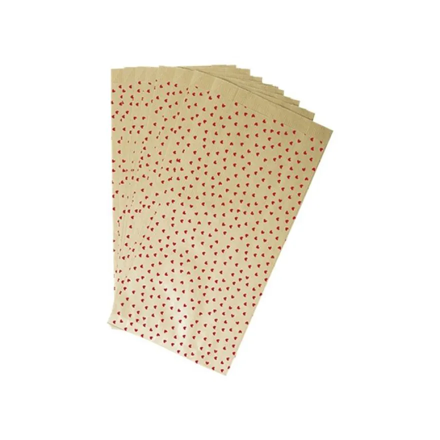 Clairefontaine - 50 Pochettes kraft cœurs - 11 cm x 5 cm x 21 cm