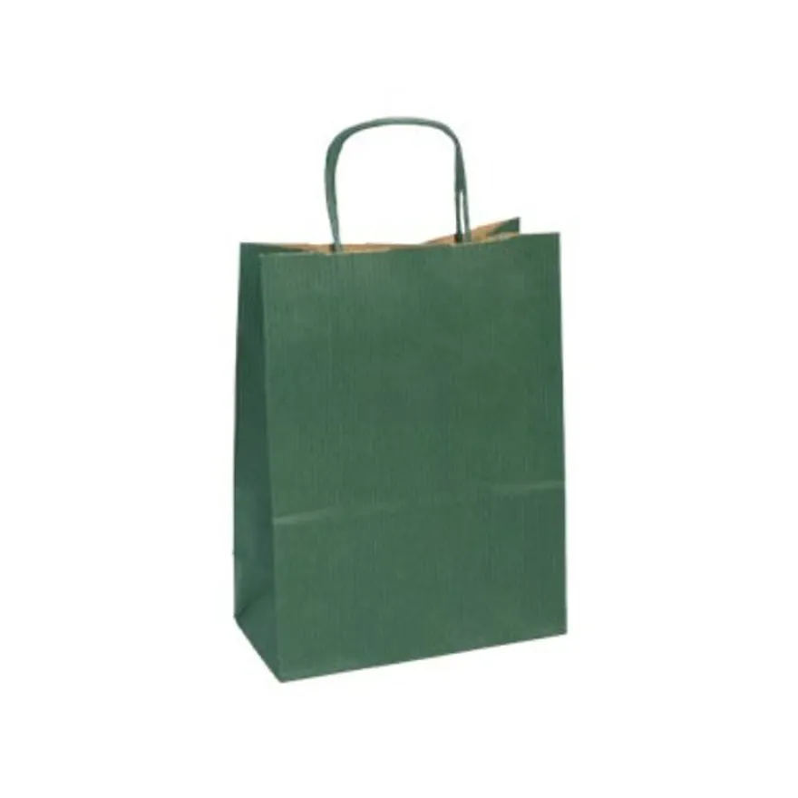 Clairefontaine - 25 Sacs cadeau kraft - 16 cm x 8 cm x 21 cm - vert