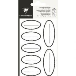 Clairefontaine - 28 Étiquettes ovales - 28,8 x 16 cm - noir