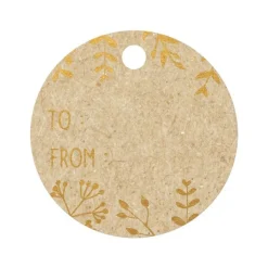 Clairefontaine - 12 Étiquettes cadeau kraft - rond - 8 x 16 cm