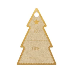 Clairefontaine - 12 Étiquettes cadeau kraft - sapins - 8 x 16 cm