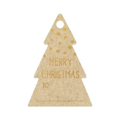 Clairefontaine - 12 Étiquettes cadeau kraft - sapins - 8 x 16 cm