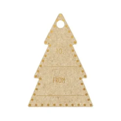 Clairefontaine - 12 Étiquettes cadeau kraft - sapins - 8 x 16 cm