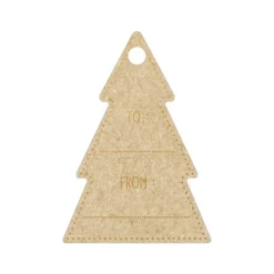 Clairefontaine - 12 Étiquettes cadeau kraft - sapins - 8 x 16 cm