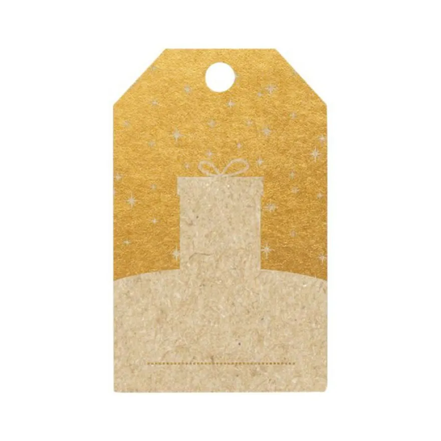 Clairefontaine - 12 Étiquettes cadeau kraft - rectangle - 8 x 16 cm
