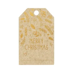 Clairefontaine - 12 Étiquettes cadeau kraft - rectangle - 8 x 16 cm