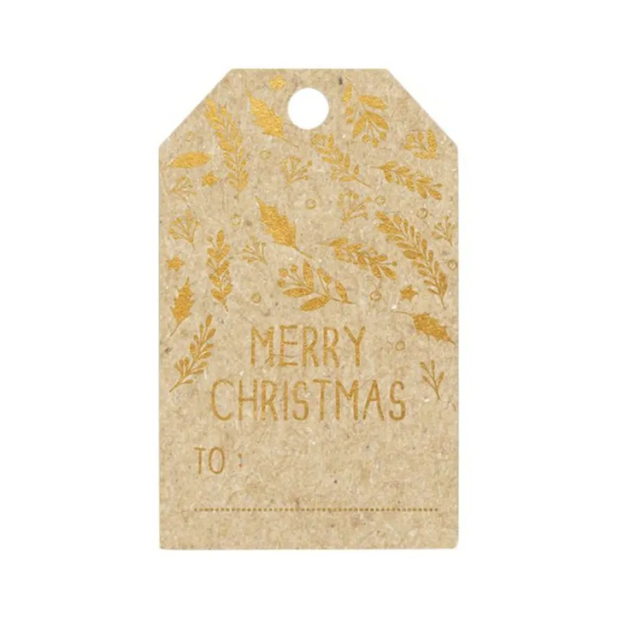 Clairefontaine - 12 Étiquettes cadeau kraft - rectangle - 8 x 16 cm