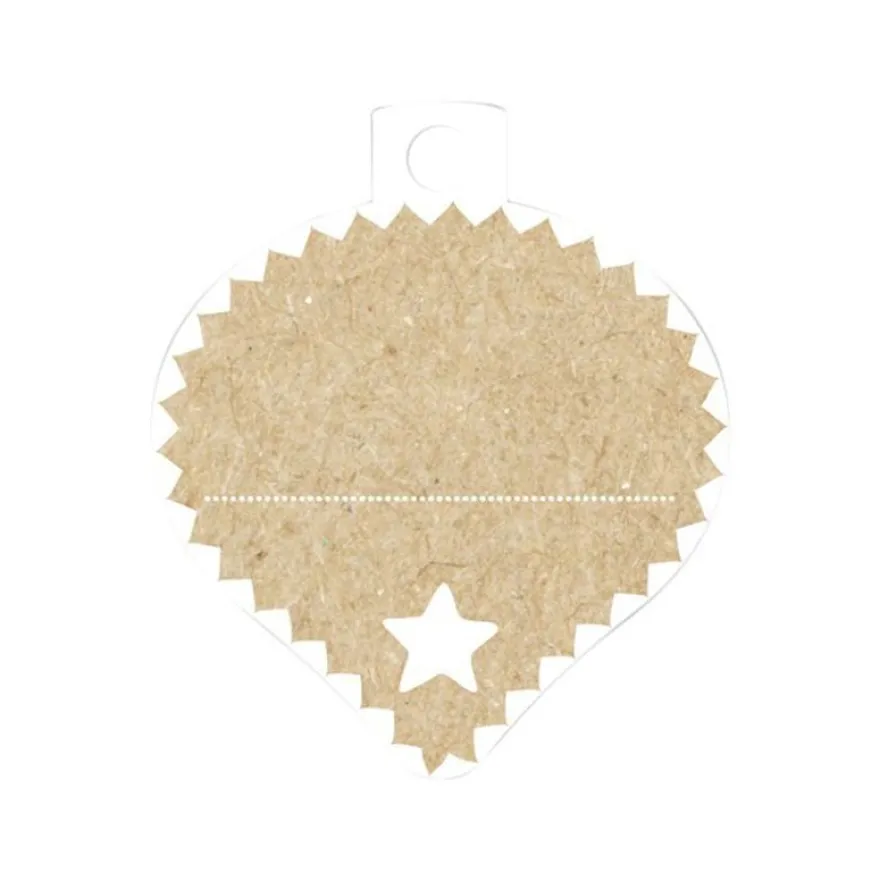 Clairefontaine - 12 Étiquettes cadeau kraft - boules de Noël - 8 x 16 cm