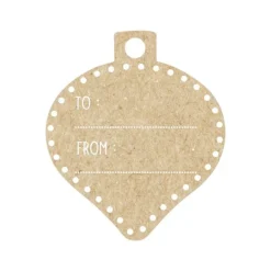 Clairefontaine - 12 Étiquettes cadeau kraft - boules de Noël - 8 x 16 cm