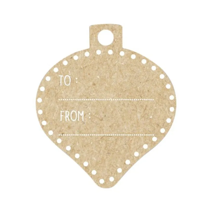 Clairefontaine - 12 Étiquettes cadeau kraft - boules de Noël - 8 x 16 cm