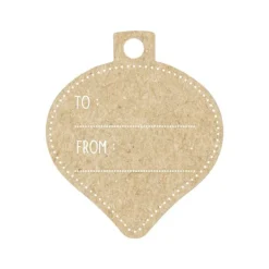 Clairefontaine - 12 Étiquettes cadeau kraft - boules de Noël - 8 x 16 cm