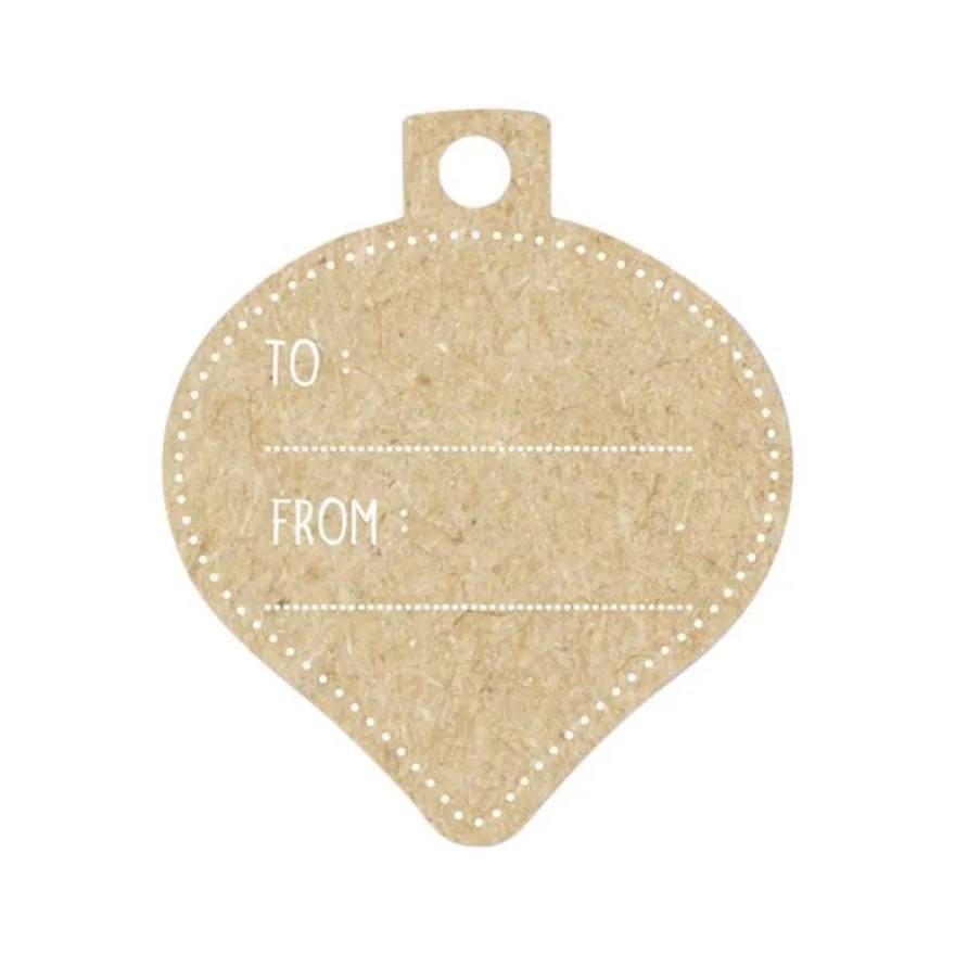 Clairefontaine - 12 Étiquettes cadeau kraft - boules de Noël - 8 x 16 cm