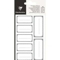 Clairefontaine - 28 Étiquettes rectangulaires - 28,8 x 16 cm - argent