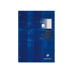 Clairefontaine - Bloc de cours A4 - 200 pages (100 feuilles) - grands carreaux (Seyes) - perforées