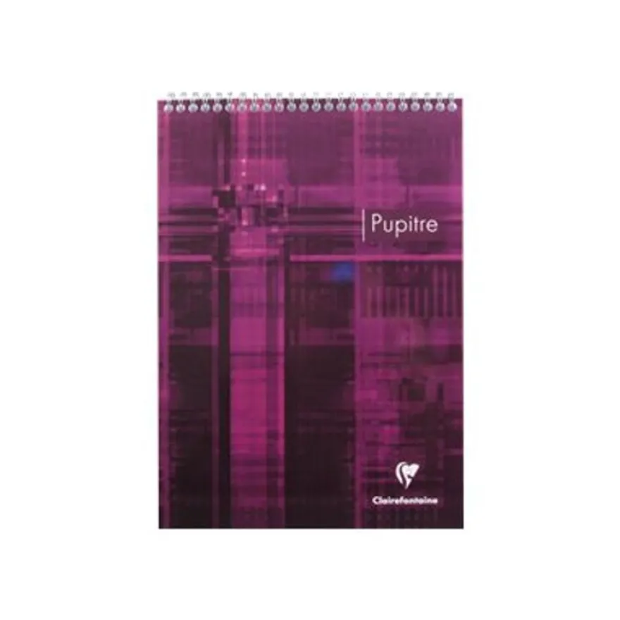 Clairefontaine - Bloc notes Pupitre - A4 - 160 pages - grands carreaux - à spirales - blanc
