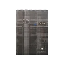 Clairefontaine - Bloc notes Pupitre - A4 - 160 pages - grands carreaux - à spirales - blanc