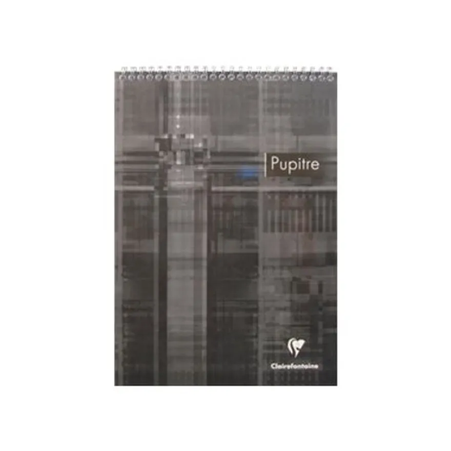 Clairefontaine - Bloc notes Pupitre - A4 - 160 pages - grands carreaux - à spirales - blanc