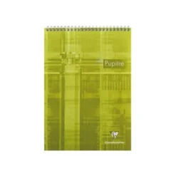 Clairefontaine - Bloc notes Pupitre - A4 - 160 pages - grands carreaux - à spirales - blanc