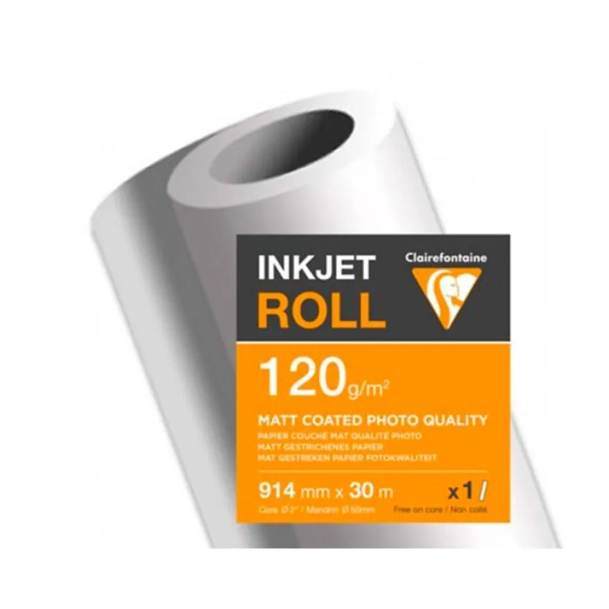 Clairefontaine - Bobine de traceur - Rouleau A0 (91,4 cm x 30 m) - 120 g/m²