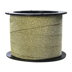 Clairefontaine - Bolduc ruban d'emballage cadeau - 1 cm x 10 m - noir, argent scintillant, or pailleté
