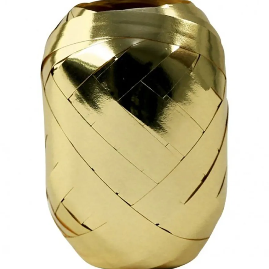 Clairefontaine - Bolduc œuf métallisé - ruban d'emballage 7 mm x 10 m - or ou argent