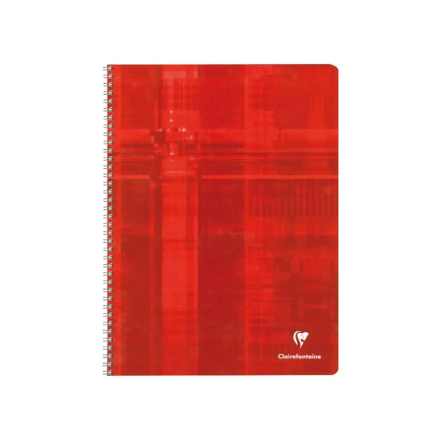 Clairefontaine - Cahier à spirale 24 x 32 cm - 180 pages - grands carreaux (Seyes) - disponible dans différentes couleurs