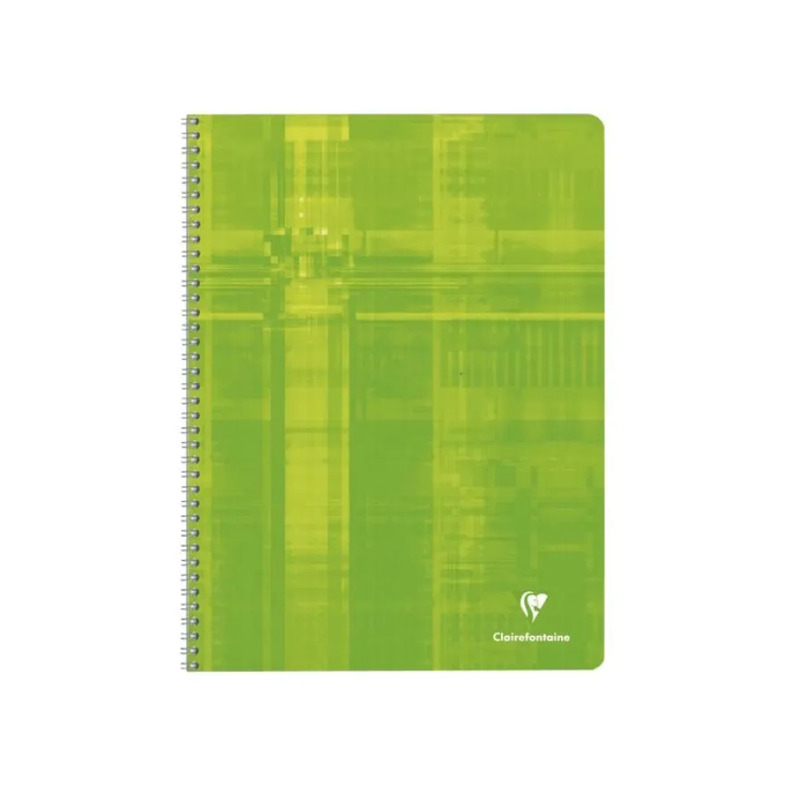 Clairefontaine - Cahier à spirale 24 x 32 cm - 100 pages - grands carreaux (Seyes) - disponible dans différentes couleurs