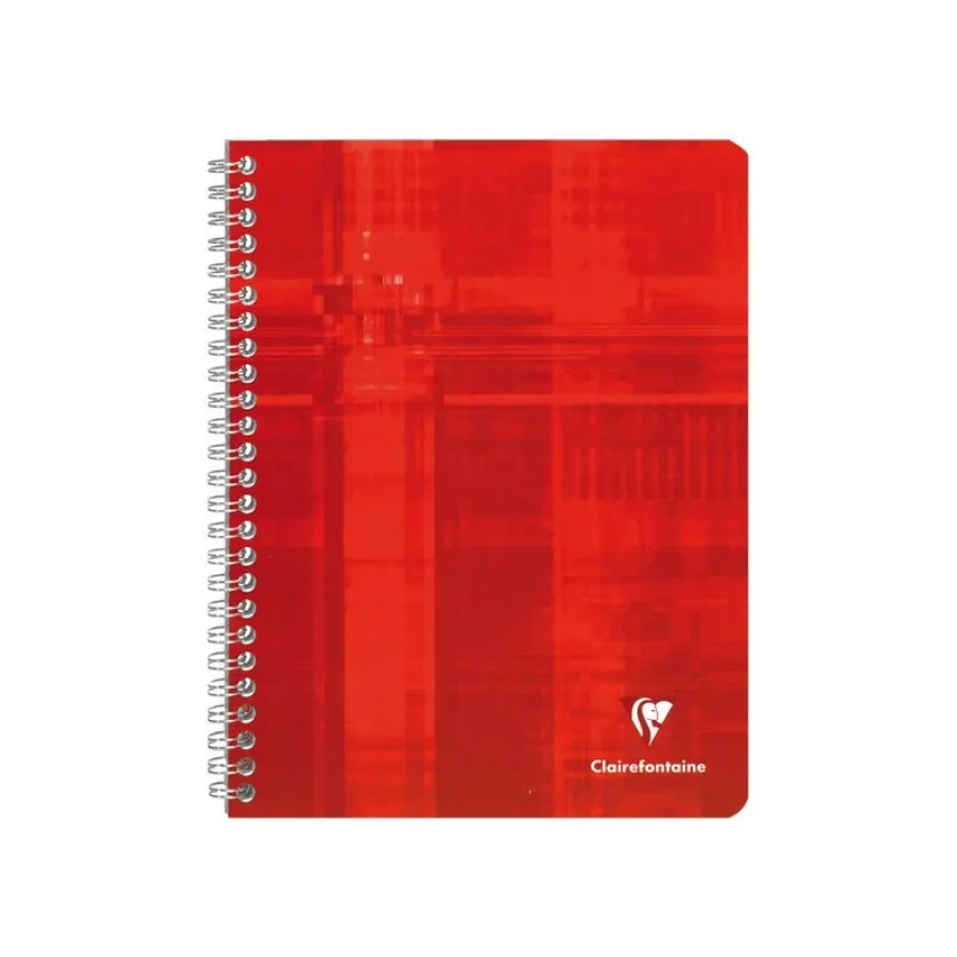 Clairefontaine - Cahier à spirale 17 x 22 cm - 100 pages - grands carreaux (Seyes) - disponible dans différentes couleurs