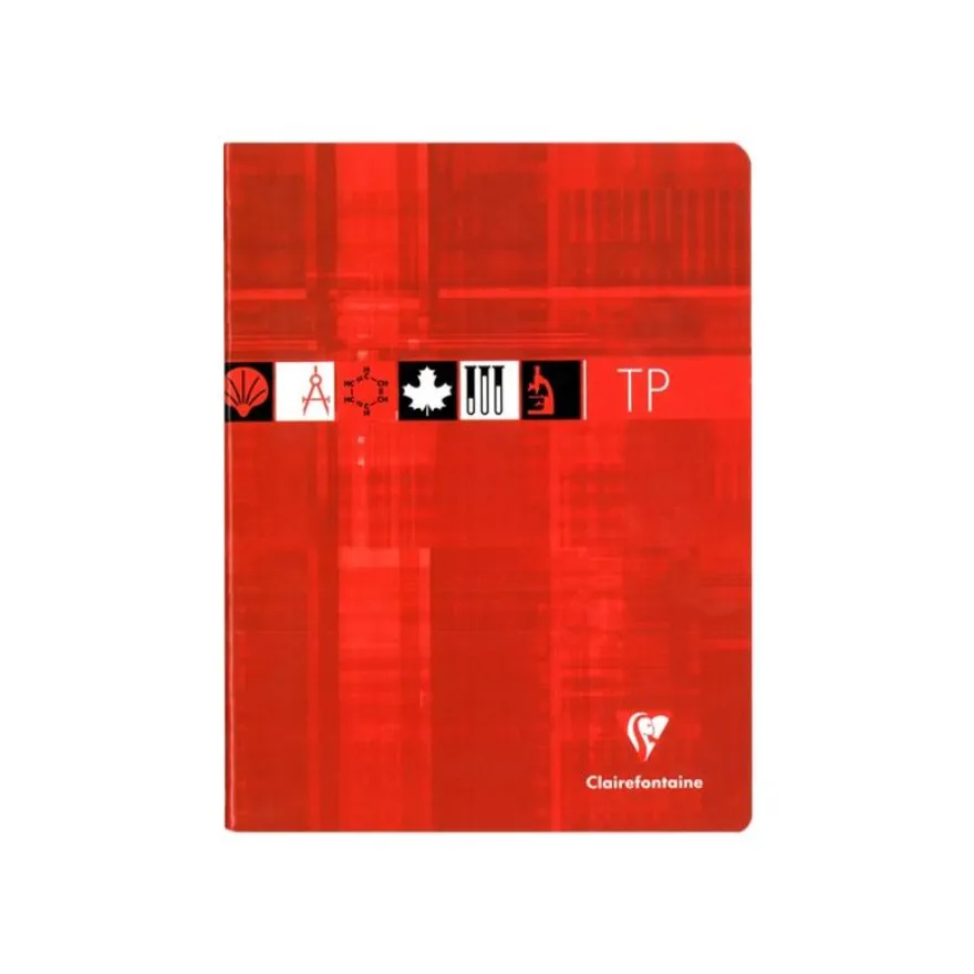 Clairefontaine - Cahier de travaux pratiques (TP) - 17 x 22 cm - 80 pages - grands carreaux (Seyes)/uni - disponible dans différentes couleurs