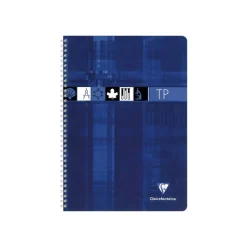 Clairefontaine - Cahier spiralé de travaux pratiques (TP) - A4 (21x29,7 cm) - 80 pages - grands carreaux (Seyes)/uni - disponible dans différentes couleurs